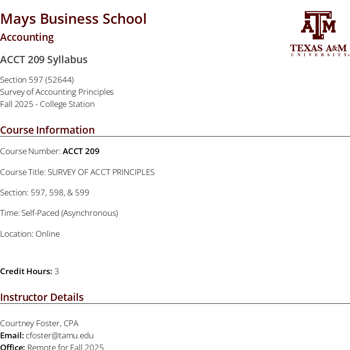 デイシー Texas A&M University - Simple Syllabus