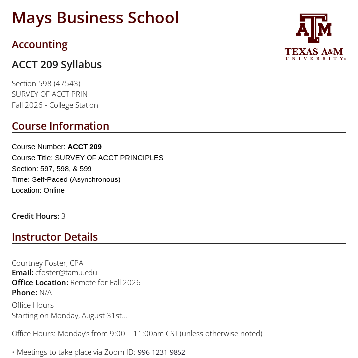 Simple Syllabus